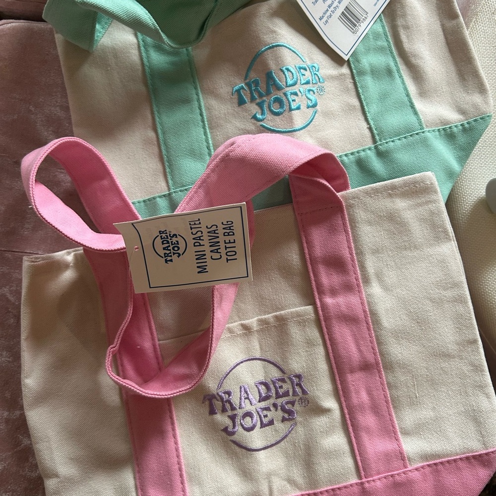Pastel mini canvas totes